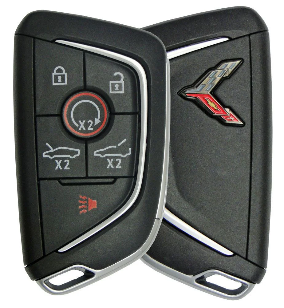 Chevrolet Corvette Smart Remote Key Fob - Grey Logo